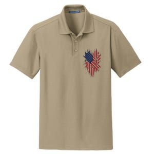 United States Flag Integrated With A Modern Dry Zone Grid Polo