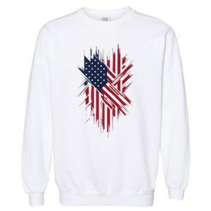 United States Flag Integrated With A Modern Garment-Dyed Sweatshirt