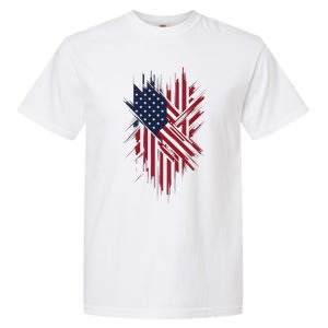 United States Flag Integrated With A Modern Garment-Dyed Heavyweight T-Shirt