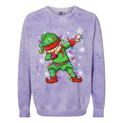 Ugly Sweater Gift Christmas Squad Dabbing Elf Gift Colorblast Crewneck Sweatshirt