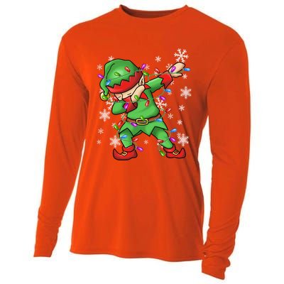 Ugly Sweater Gift Christmas Squad Dabbing Elf Gift Cooling Performance Long Sleeve Crew