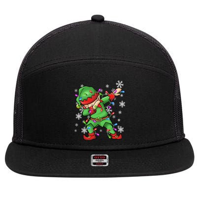 Ugly Sweater Gift Christmas Squad Dabbing Elf Gift 7 Panel Mesh Trucker Snapback Hat