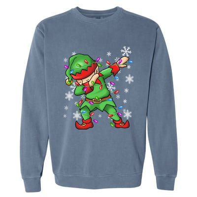 Ugly Sweater Gift Christmas Squad Dabbing Elf Gift Garment-Dyed Sweatshirt