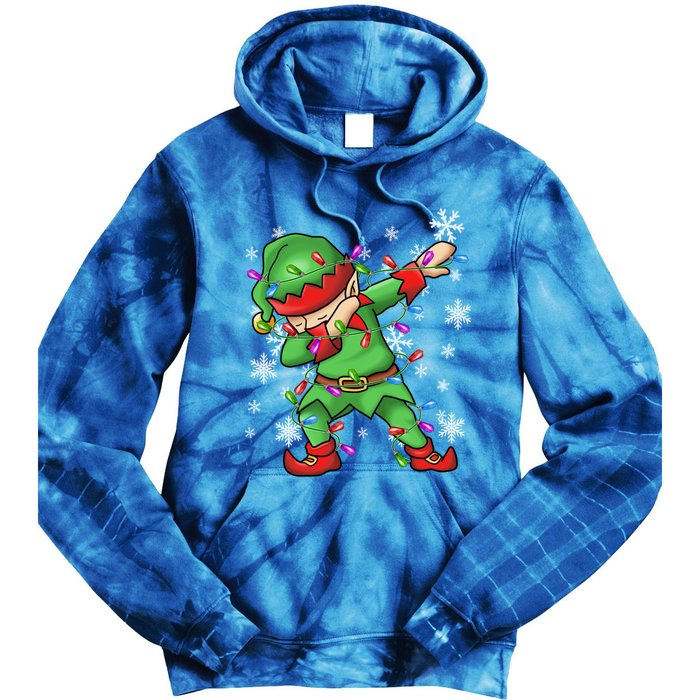 Ugly Sweater Gift Christmas Squad Dabbing Elf Gift Tie Dye Hoodie