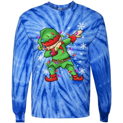 Ugly Sweater Gift Christmas Squad Dabbing Elf Gift Tie-Dye Long Sleeve Shirt