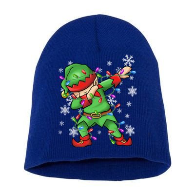 Ugly Sweater Gift Christmas Squad Dabbing Elf Gift Short Acrylic Beanie