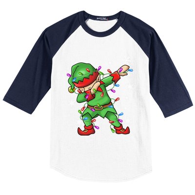 Ugly Sweater Gift Christmas Squad Dabbing Elf Gift Baseball Sleeve Shirt