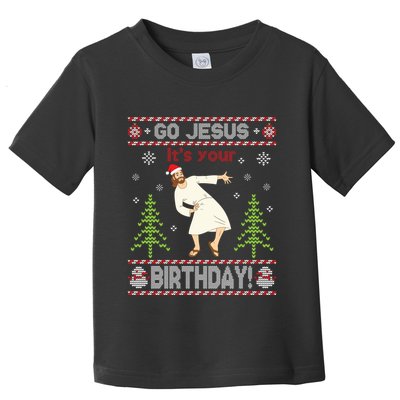 Ugly Sweater Go Jesus ItS Your Birthday Merry Christmas Day Long Sleeve Toddler T-Shirt