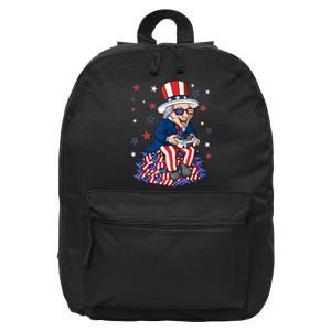 Uncle Sam Game Controller 4th Of July Boy Teens Gamer 16 in Basic Backpack