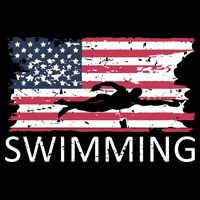 Usa Swimming Gift Distressed Us Flag Swimming Hoody Doggie Tank