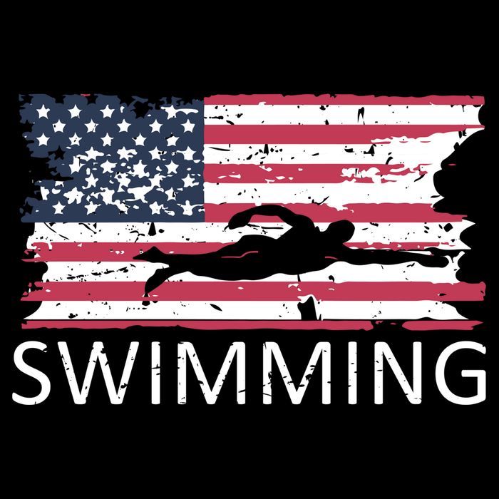 Usa Swimming Gift Distressed Us Flag Swimming Hoody Doggie Tank