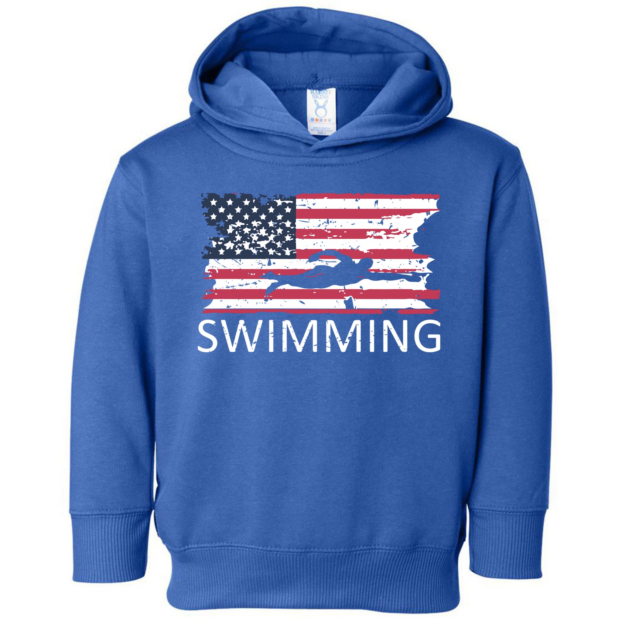 Usa Swimming Gift Distressed Us Flag Swimming Hoody Toddler Hoodie