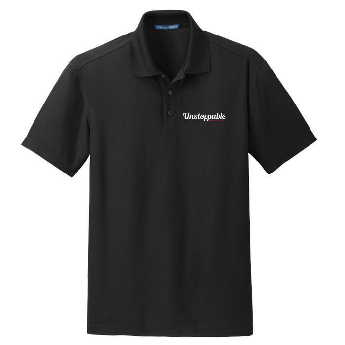 Unstoppable So get out of my way Inspirational Dry Zone Grid Polo