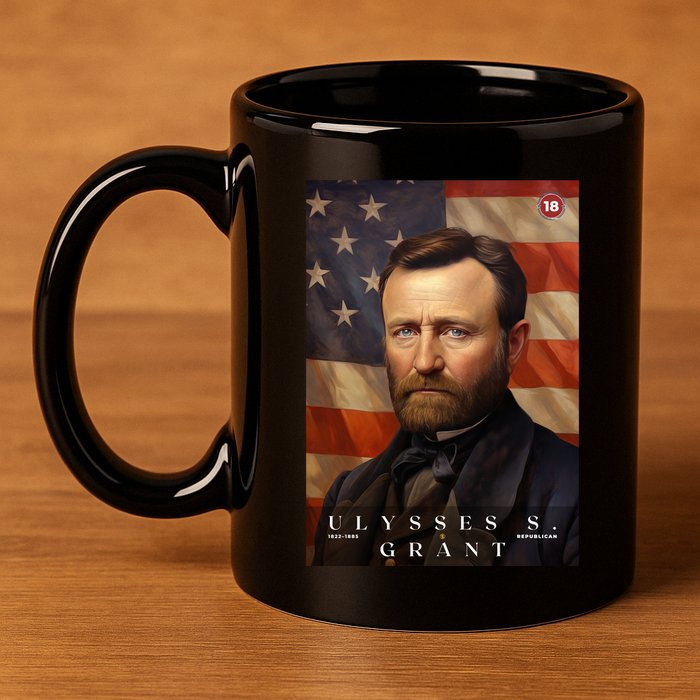 Ulysses S. Grant 18th President Of The United States Portrait 11oz C Handle Ceramic Mug
