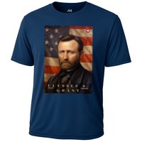 Ulysses S. Grant 18th President Of The United States Portrait Cooling Performance Crew T-Shirt