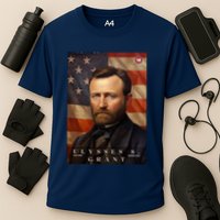Ulysses S. Grant 18th President Of The United States Portrait Cooling Performance Crew T-Shirt