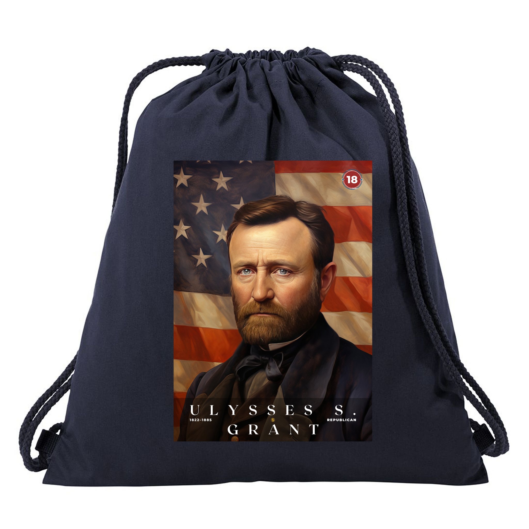 Ulysses S. Grant 18th President Of The United States Portrait Drawstring Bag