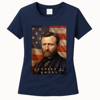 Ulysses S. Grant 18th President Of The United States Portrait Womens T-Shirt