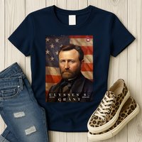 Ulysses S. Grant 18th President Of The United States Portrait Womens T-Shirt
