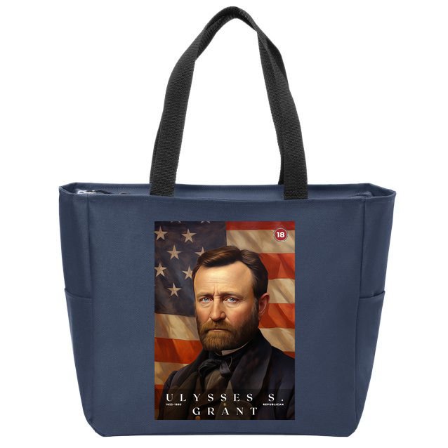 Ulysses S. Grant 18th President Of The United States Portrait Zip Tote Bag