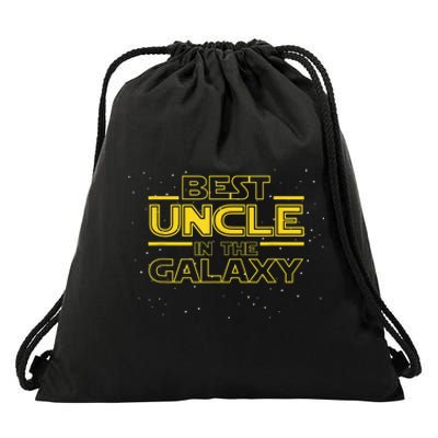 Uncle Shirt Gift for New Uncle, Best Uncle in the Galaxy Drawstring Bag