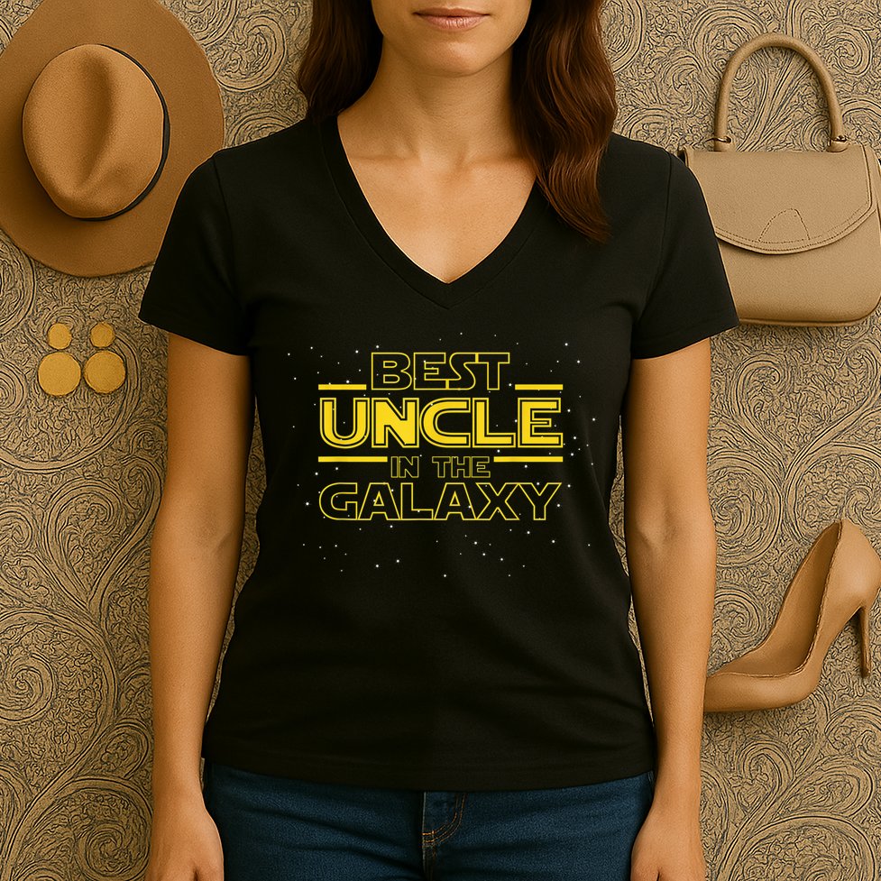 Uncle Shirt Gift for New Uncle, Best Uncle in the Galaxy Women's V-Neck T-Shirt