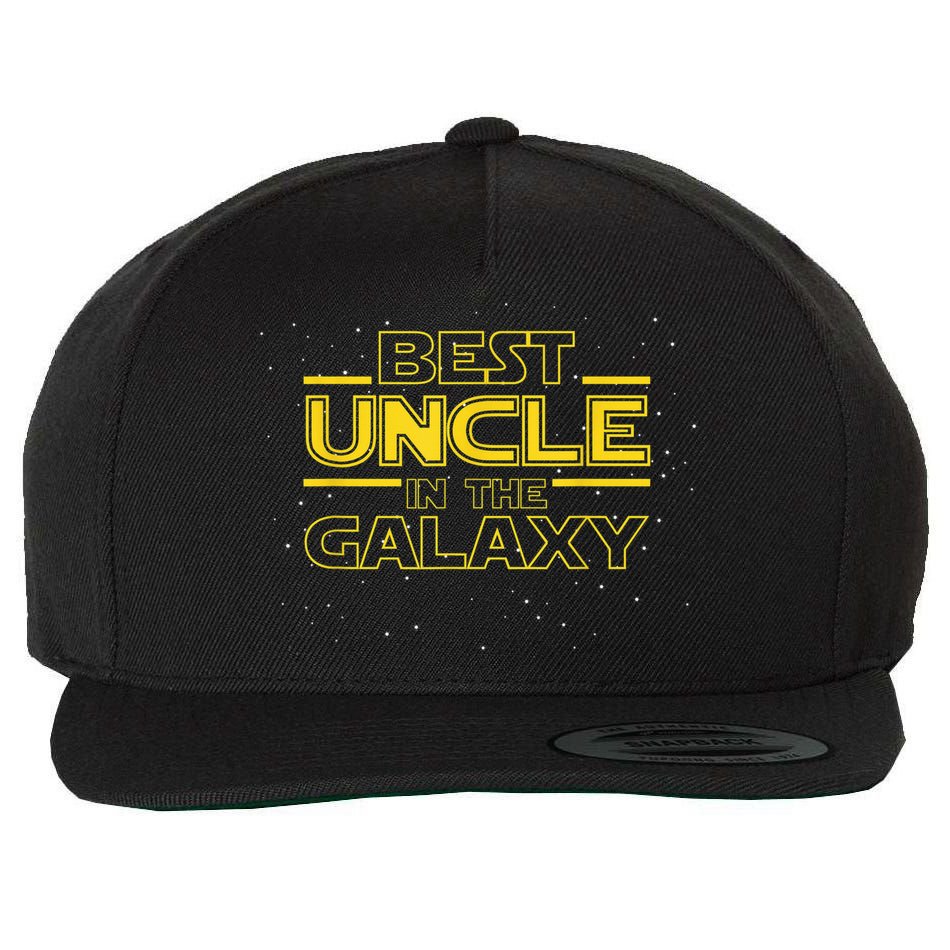 Uncle Shirt Gift for New Uncle, Best Uncle in the Galaxy Wool Snapback Cap