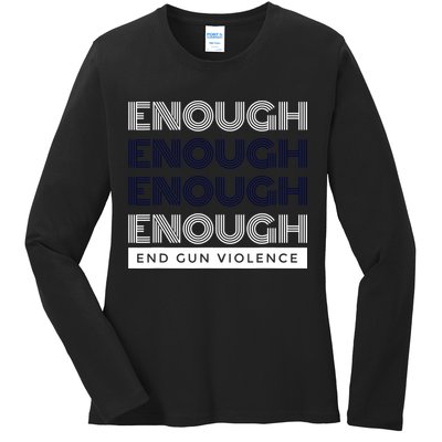 Uvalde Stop Gun Violence Enough End Gun Violence Ladies Long Sleeve Shirt