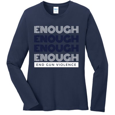 Uvalde Stop Gun Violence Enough End Gun Violence Ladies Long Sleeve Shirt