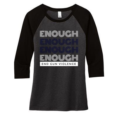 Uvalde Stop Gun Violence Enough End Gun Violence Women's Tri-Blend 3/4-Sleeve Raglan Shirt