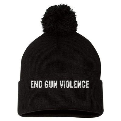 Uvalde Stop Gun Violence Pom Pom 12in Knit Beanie
