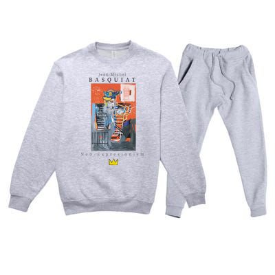 Urban Streetwear Graphics Basquiat Art Abstract Premium Crewneck Sweatsuit Set