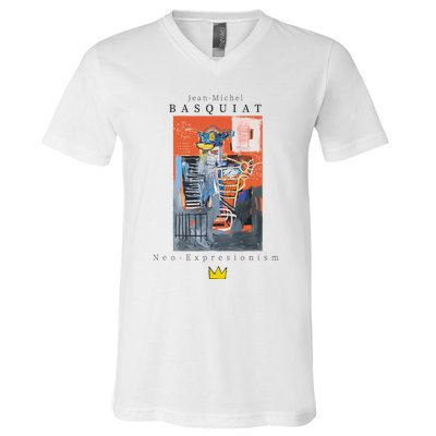 Urban Streetwear Graphics Basquiat Art Abstract V-Neck T-Shirt