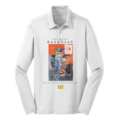 Urban Streetwear Graphics Basquiat Art Abstract Silk Touch Performance Long Sleeve Polo