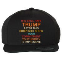 U Still Hate Trump This Biden Shit Show Your Commitment Wool Snapback Cap