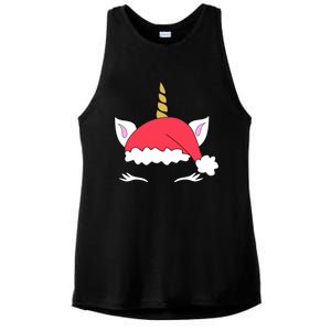 Unicorn Santa Hacute Gift Funny Christmas Gift Ladies PosiCharge Tri-Blend Wicking Tank