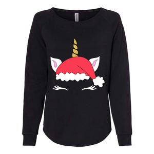 Unicorn Santa Hacute Gift Funny Christmas Gift Womens California Wash Sweatshirt