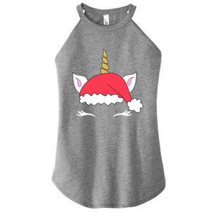 Unicorn Santa Hacute Gift Funny Christmas Gift Women's Perfect Tri Rocker Tank