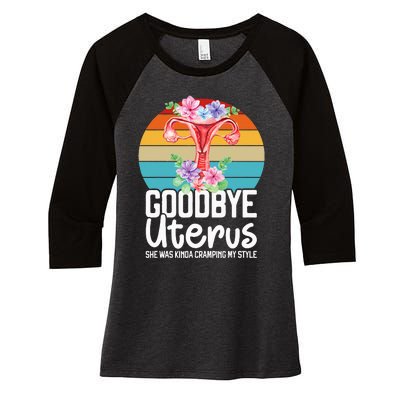 Uterus Support Hysterectomy Recovery Products Women's Tri-Blend 3/4-Sleeve Raglan Shirt