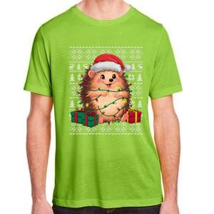 Ugly Santa Hat Hedgehog Christmas Xmas Sweater Style Adult ChromaSoft Performance T-Shirt