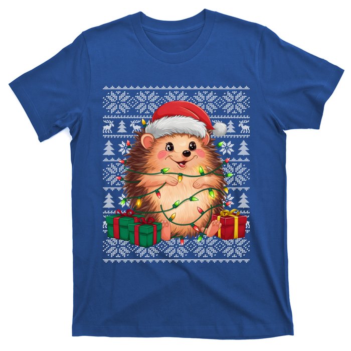 Ugly Santa Hat Hedgehog Christmas Xmas Sweater Style T-Shirt