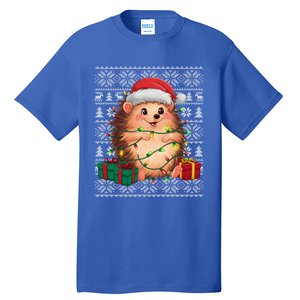 Ugly Santa Hat Hedgehog Christmas Xmas Sweater Style Tall T-Shirt