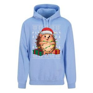 Ugly Santa Hat Hedgehog Christmas Xmas Sweater Style Unisex Surf Hoodie