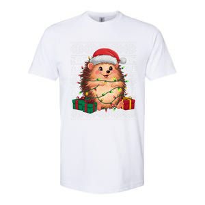 Ugly Santa Hat Hedgehog Christmas Xmas Sweater Style Softstyle CVC T-Shirt