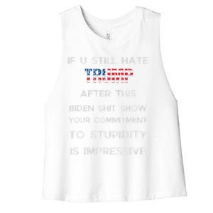 U Still Hate Trump After This Biden Women's Racerback Cropped Tank