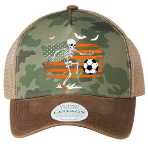 United States Halloween Skeleton Soccer American Flag Futbol Legacy Tie Dye Trucker Hat