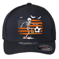 United States Halloween Skeleton Soccer American Flag Futbol Flexfit Unipanel Trucker Cap