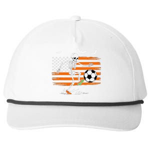 United States Halloween Skeleton Soccer American Flag Futbol Snapback Five-Panel Rope Hat