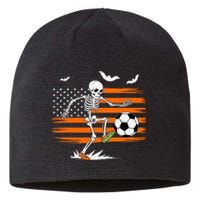 United States Halloween Skeleton Soccer American Flag Futbol Sustainable Beanie