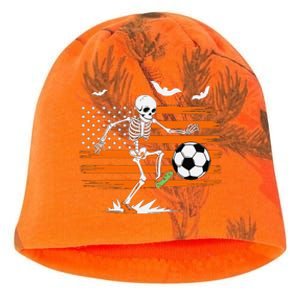 United States Halloween Skeleton Soccer American Flag Futbol Kati - Camo Knit Beanie